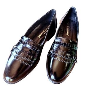 Johnston & Murphy Kiltie Black Patent Tuxedo Loafer Mens Size 7.5
